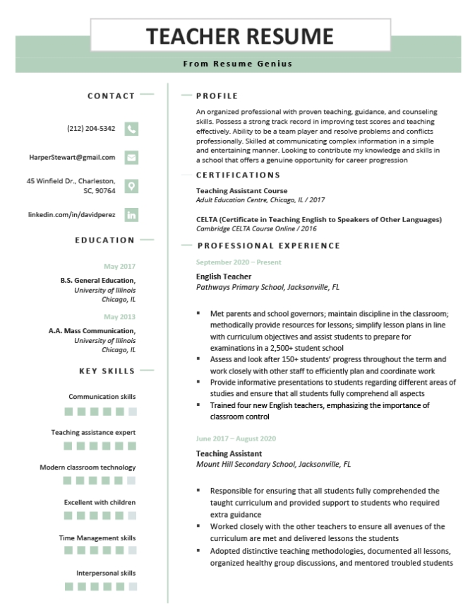 Resume Format For Teacher Job Download – Resume For Ross School Of Business Resume Template