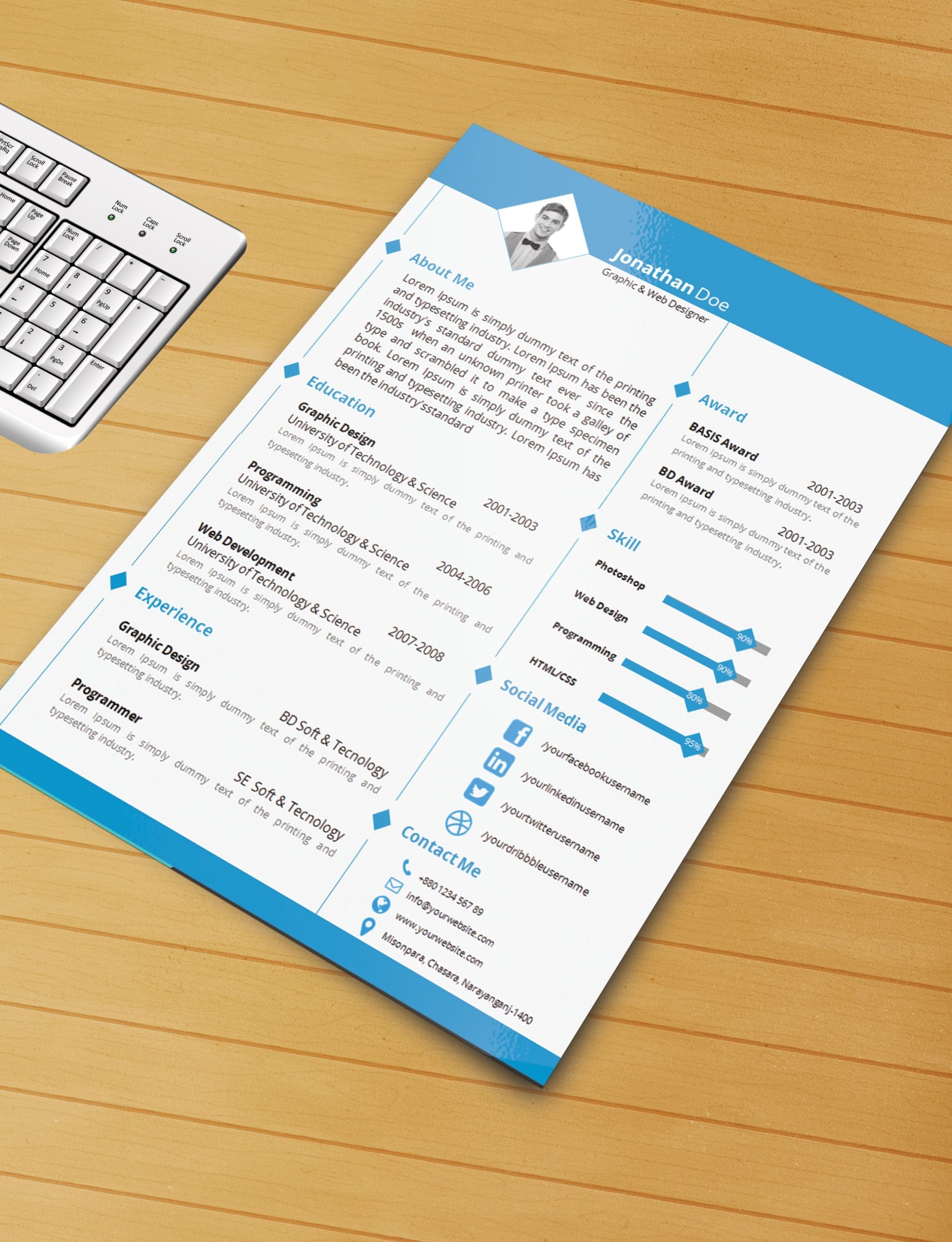 Resume Template With Ms Word File ( Free Download) By Designphantom On Deviantart Pertaining To Microsoft Word Resumes Templates