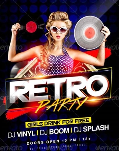 Retro Party Flyer Templates I 46+ Psd Vector Eps Png Ai Free & Premium Downloads Throughout Retro Flyer Template Free
