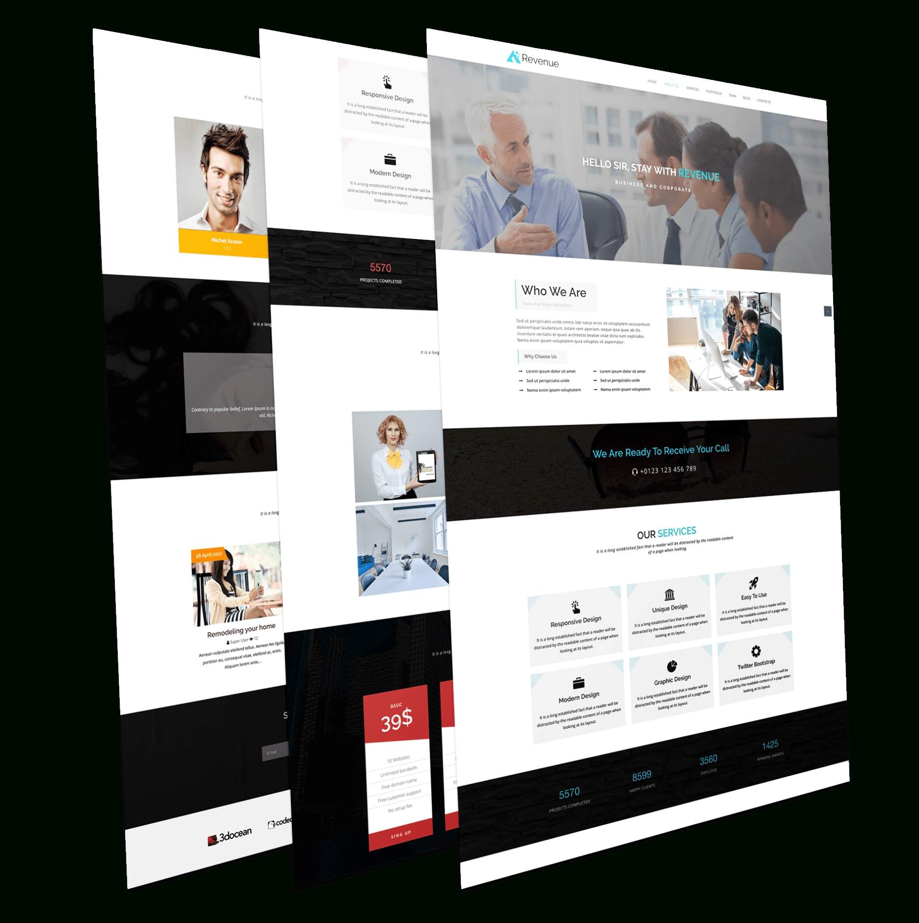 Revenue - One Page Business And Corporate Joomla Template Intended For One Page Business Website Template
