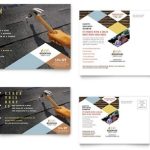 Roofing Contractor Flyer & Ad Template Design With Advertising Cards Templates