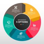 Round Infographic Diagram With Folded Arrows Powerpoint Template | Ciloart With Regard To Powerpoint Infographic Template Download