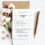 Rsvp Card Template, Printable Wedding Response Card, 100% Editable Text Regarding Template For Rsvp Cards For Wedding