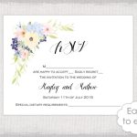 Rsvp Template Printable Flower Garland Response Card Digital With Regard To Acceptance Card Template