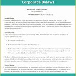 S Corporation Bylaws Template Free Of Corporate Bylaws Document Free Template Us Sample Bylaws Within Corporate Bylaws Template Word