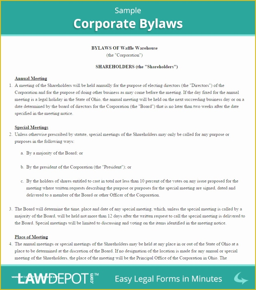 S Corporation Bylaws Template Free Of Corporate Bylaws Document Free Template Us Sample Bylaws Within Corporate Bylaws Template Word