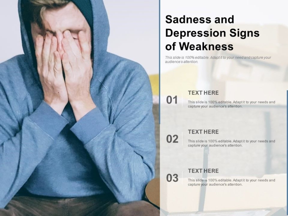 Sadness And Depression Signs Of Weakness | Presentation Graphics | Presentation Powerpoint Inside Depression Powerpoint Template