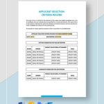 Sample Applicant Selection Criteria Record Template – Word | Google Docs | Apple Pages | Outlook In Record Label Business Plan Template Free