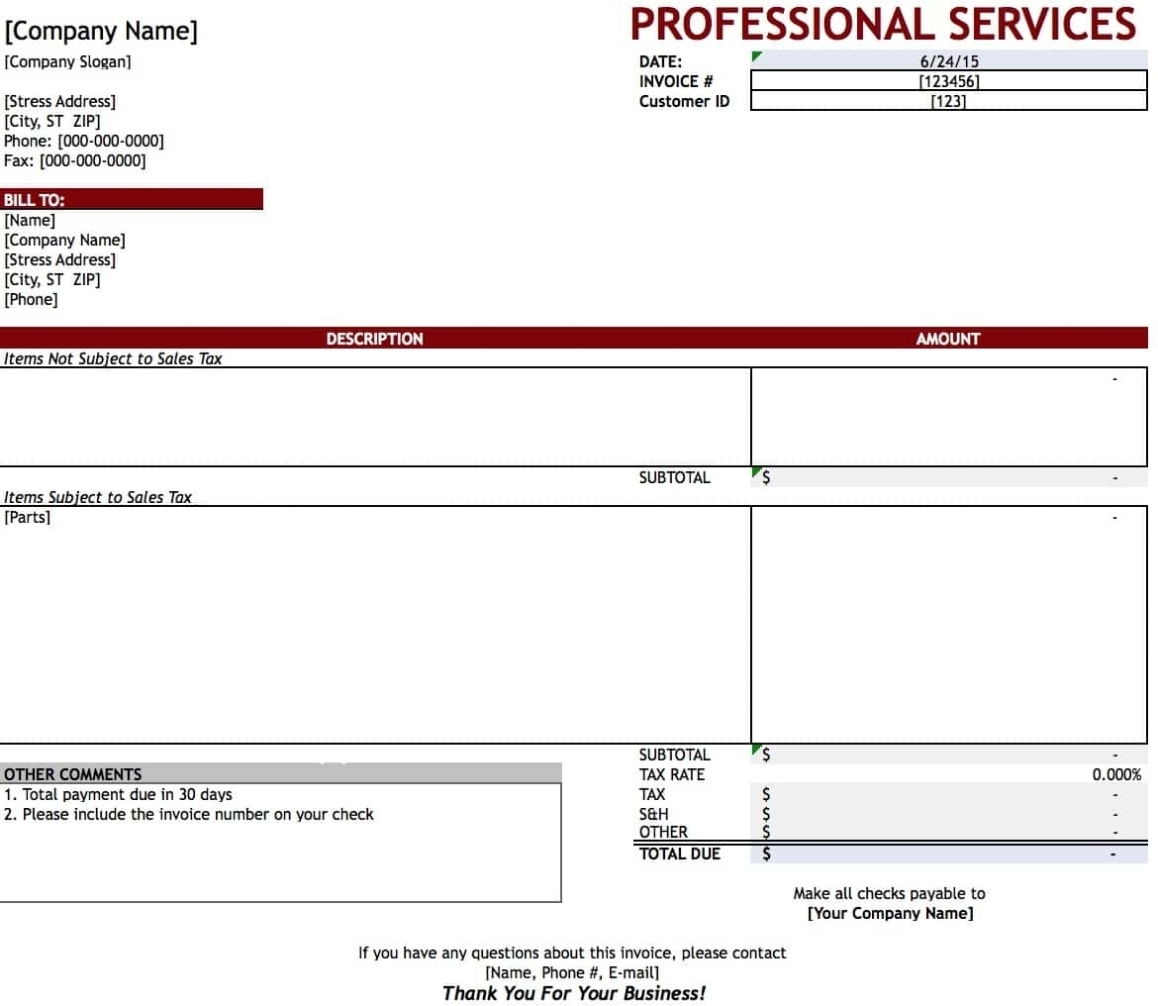 Sample Invoices For Professional Services * Invoice Template Ideas Within Template Of Invoice For Services Rendered