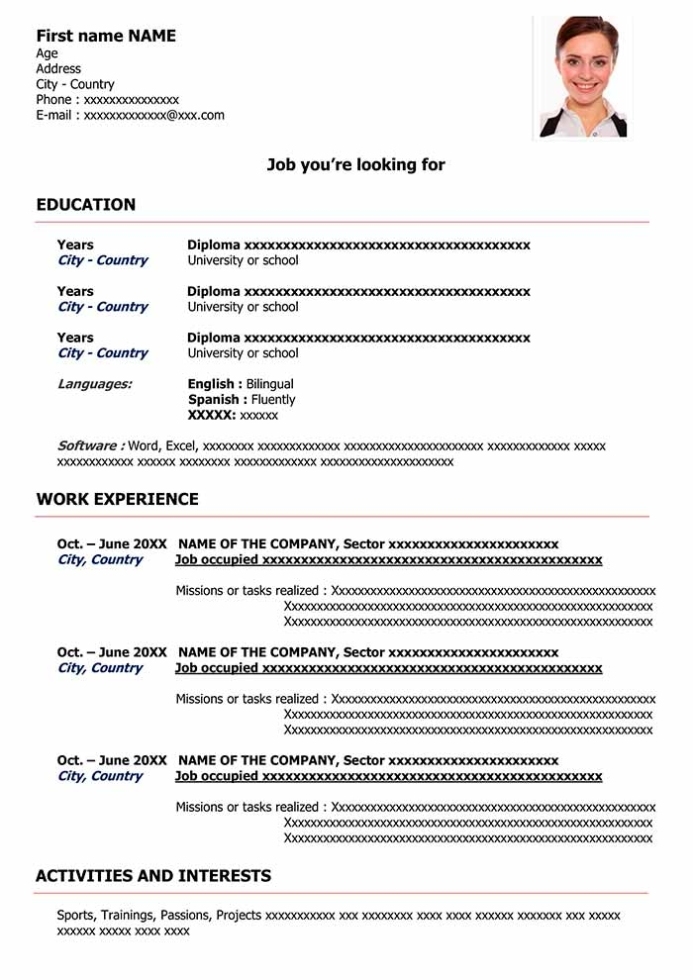 Sample Resume Format For Free Download | Cv Word Templates Inside Resume Templates Word 2013