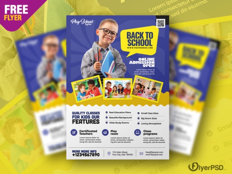 School Kids Admission Open Flyer Psd Template By Flyer Psd On Dribbble Intended For Open Enrollment Flyer Template