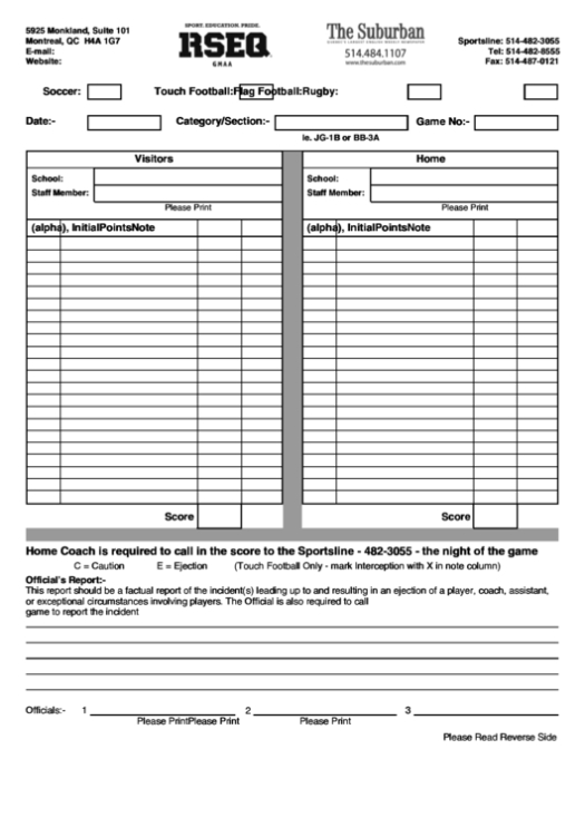 Score Card Template (Soccer/Touch Football/Flag Football/Rugby) Printable Pdf Download In Soccer Report Card Template
