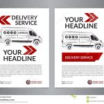 Set A4 Express Delivery Service Brochure Flyer Design Layout Template. Stock Vector In Delivery Flyer Template