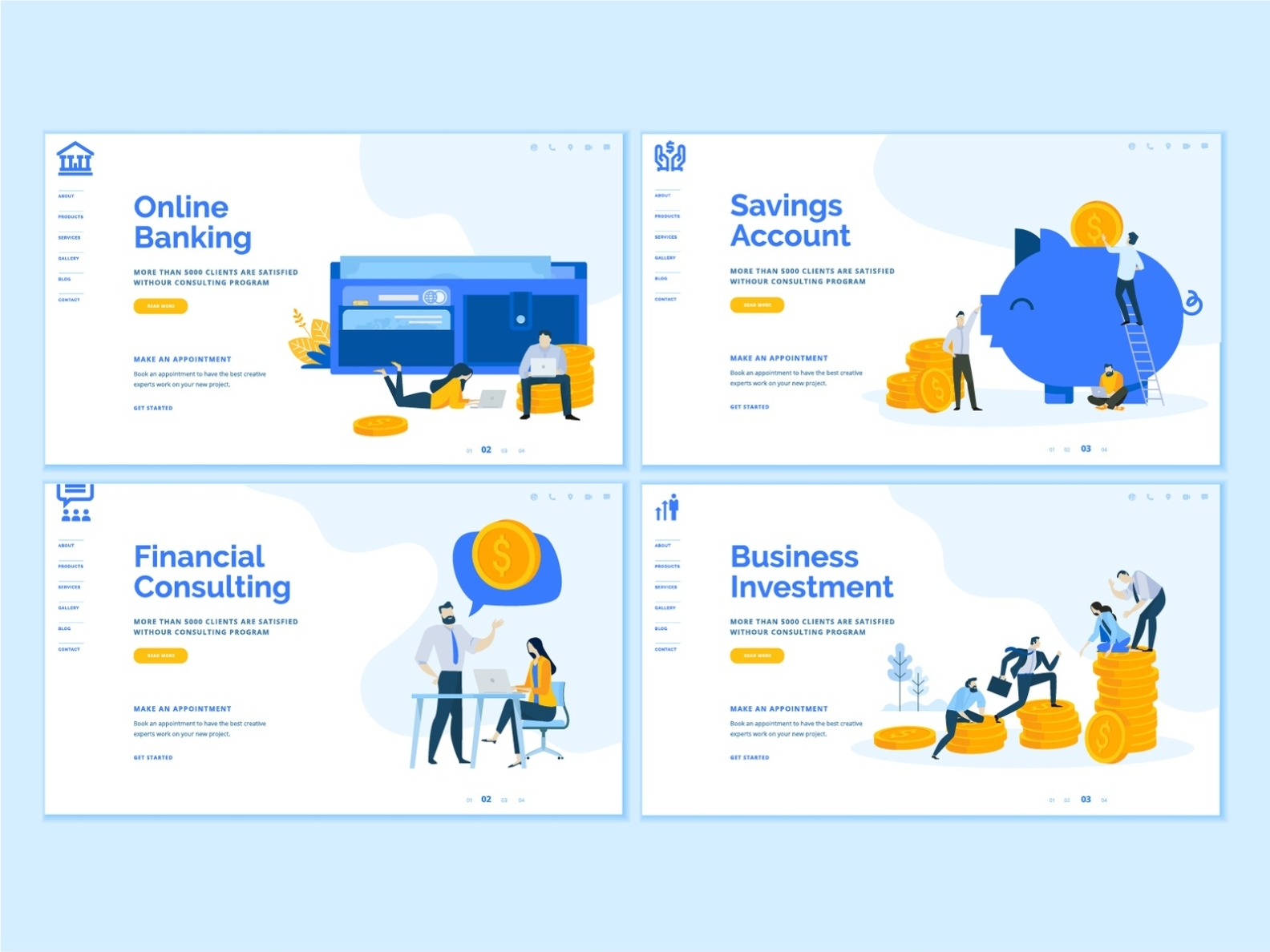 Set Of Business Web Page Design Templates By Puresolution On Dribbble Inside Basic Business Website Template
