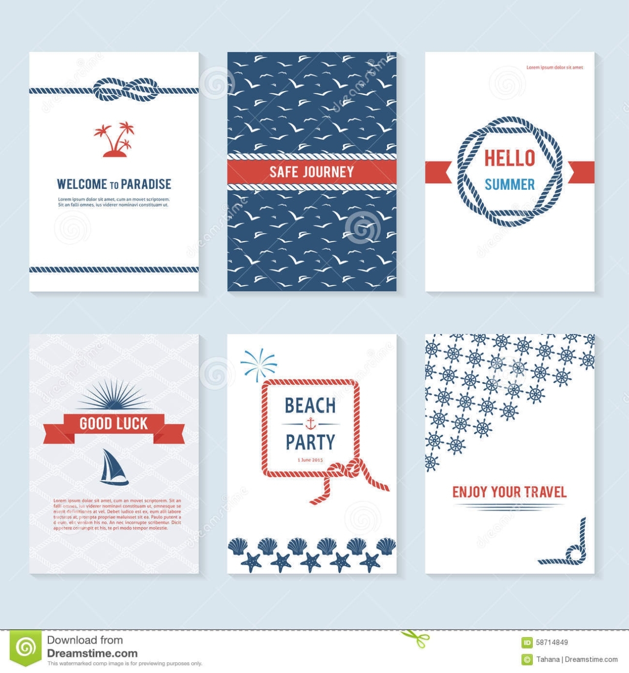 Set Of Six Vector Banner Templates In Marine Style Stock Vector - Illustration Of Greeting In Usmc Meal Card Template