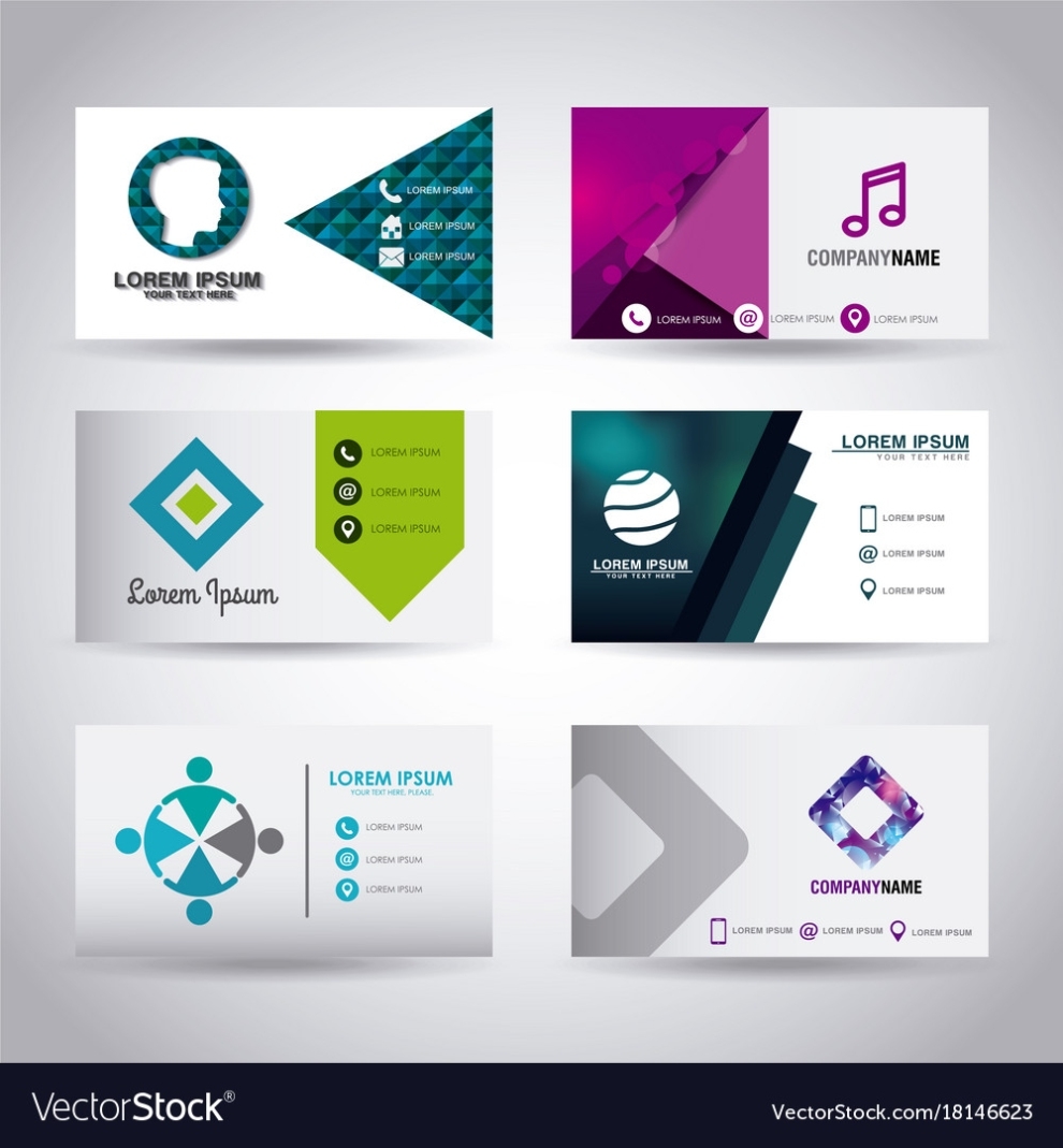 Set Of Themed Business Card Presentation Templates In Business Card Powerpoint Templates Free