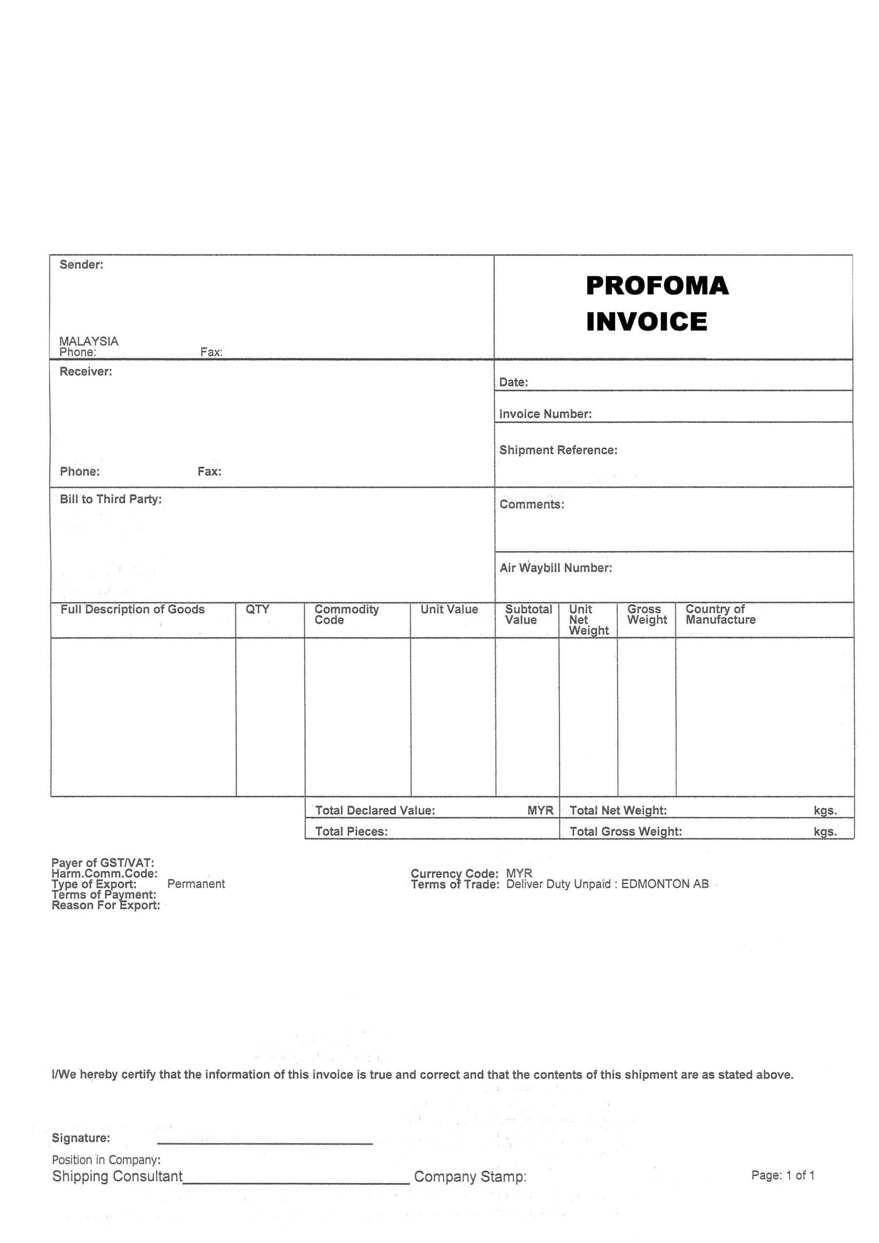Shipment Requires A Commercial Invoice * Invoice Template Ideas Intended For International Shipping Invoice Template