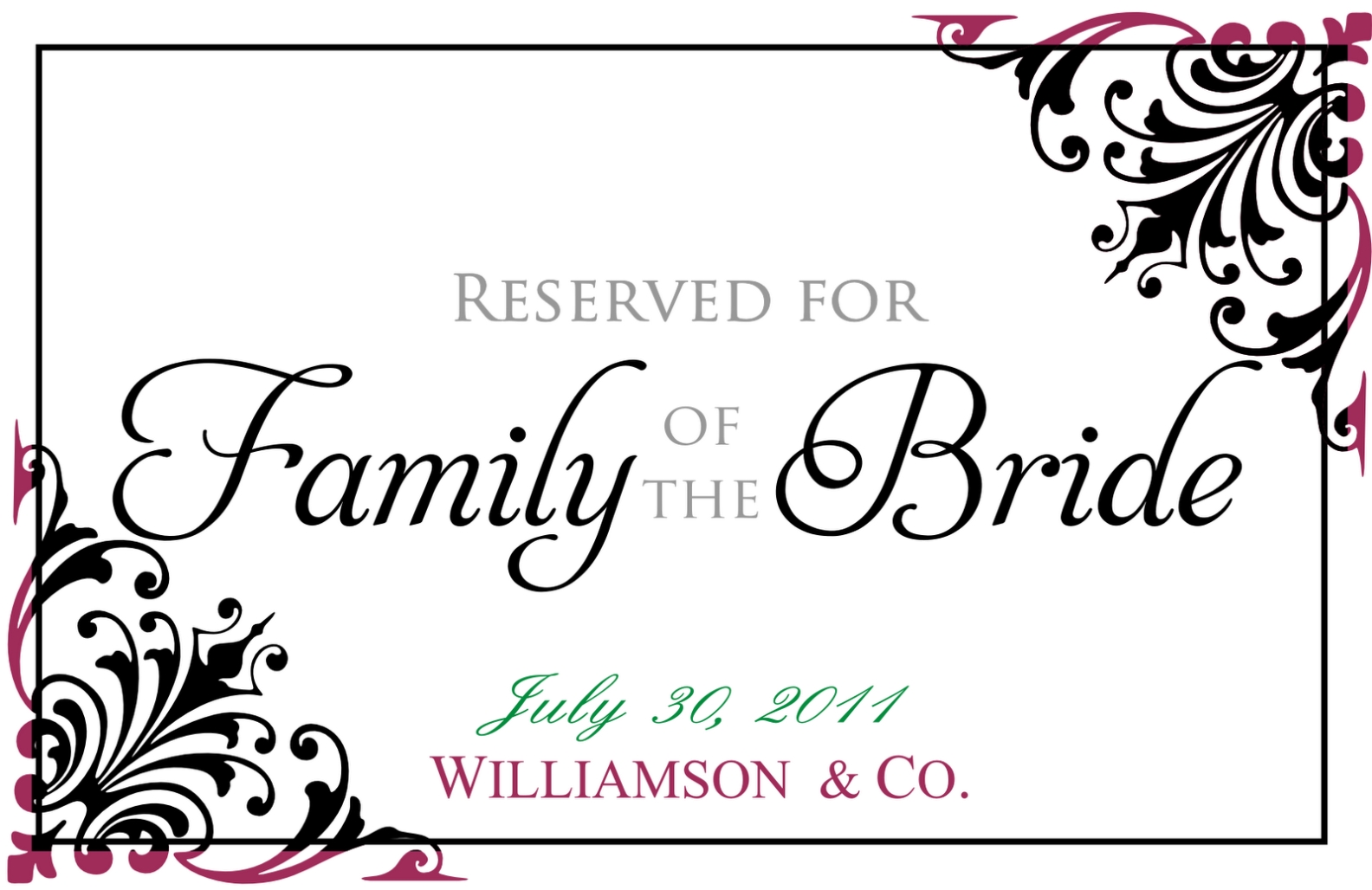 Signatures By Sarah: Wedding Stationery For Robin Throughout Table Reservation Card Template