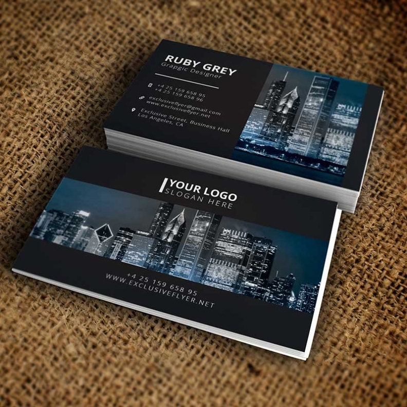 Simple Black & White Business Card – Premium Business Card Template | Exclsiveflyer | Free And Pertaining To Black And White Business Cards Templates Free
