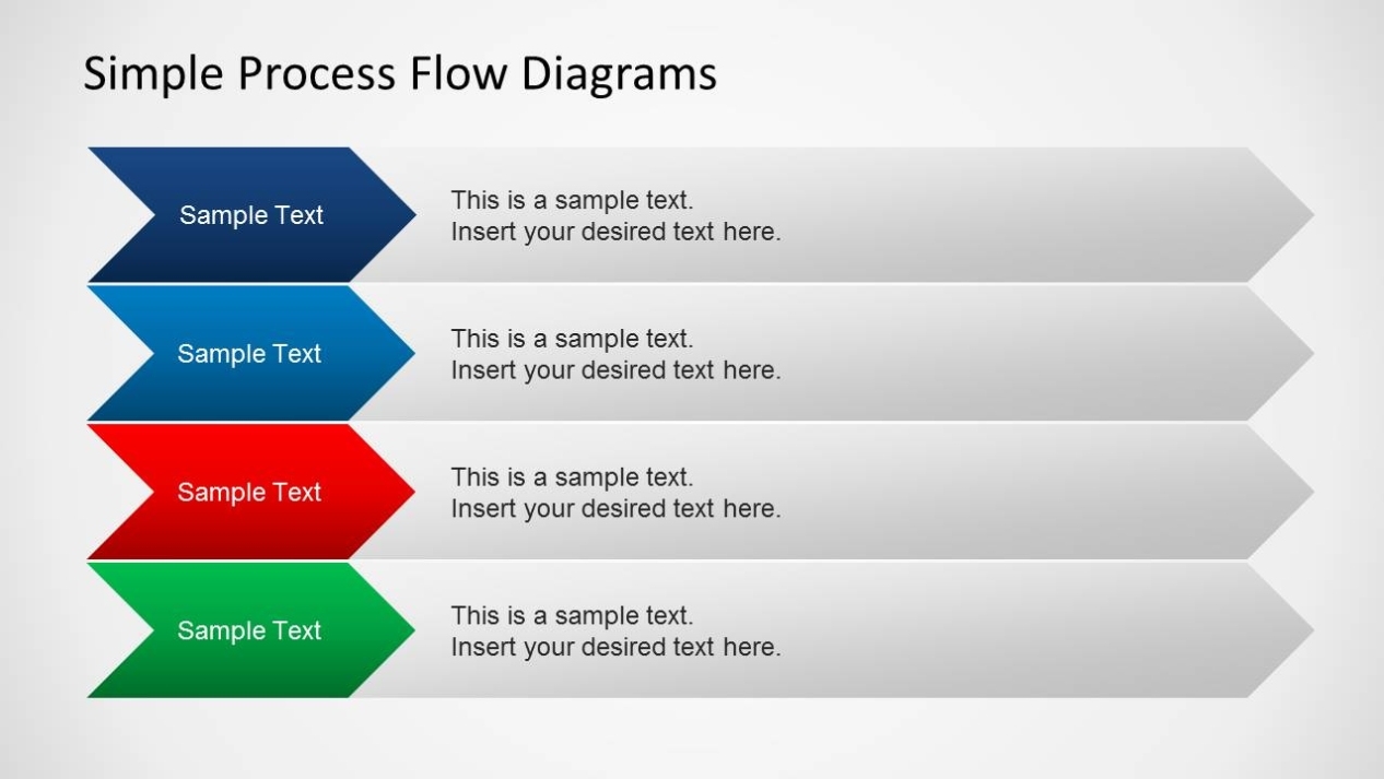 Simple Chevron Process Flow Diagram For Powerpoint – Slidemodel With Powerpoint Chevron Template