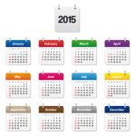 Simple Colored 2015 Calendar Vector Graphic Free Download For Powerpoint Calendar Template 2015