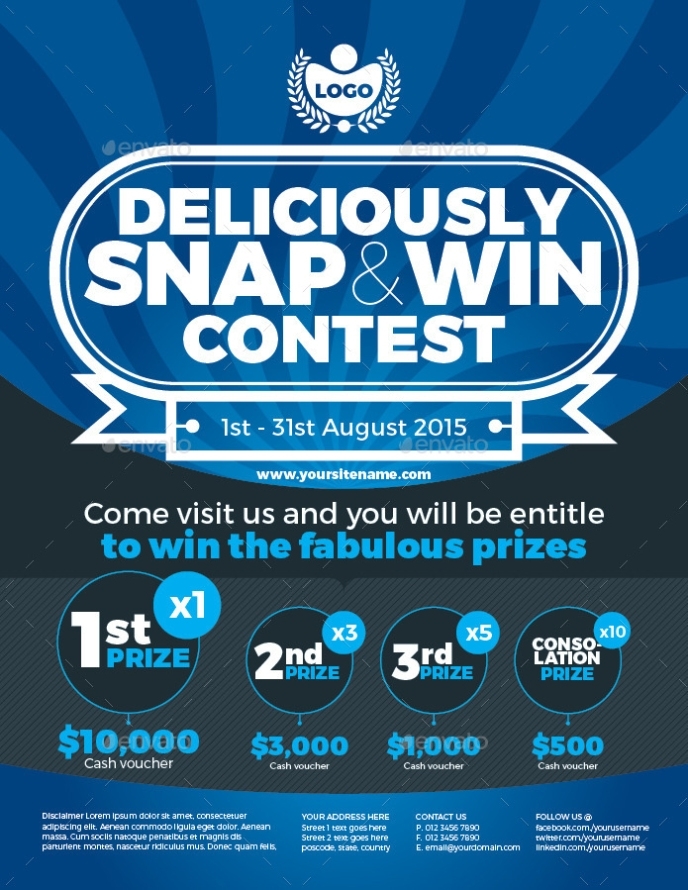 Simple Contest Flyer Vol.1 By Kitcreativestudio | Graphicriver Within Photo Contest Flyer Template