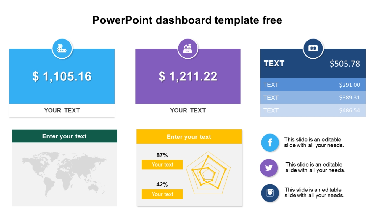 Simple Powerpoint Dashboard Template Free Slide Design regarding Free Powerpoint Dashboard Template
