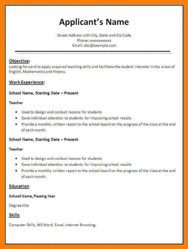 Simple Resume Format In Word | Template Business Pertaining To Simple Resume Template Microsoft Word