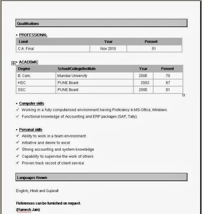 Simple Resume Format In Word With Regard To How To Get A Resume Template On Word