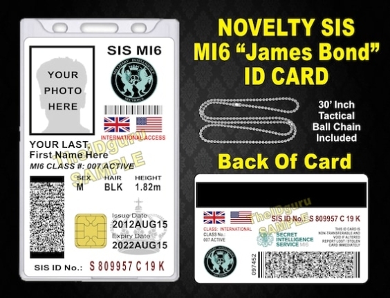 Sis Mi6 James Bond Neuheit Ausweis / Karte Prop Realistische | Etsy Pertaining To Mi6 Id Card Template