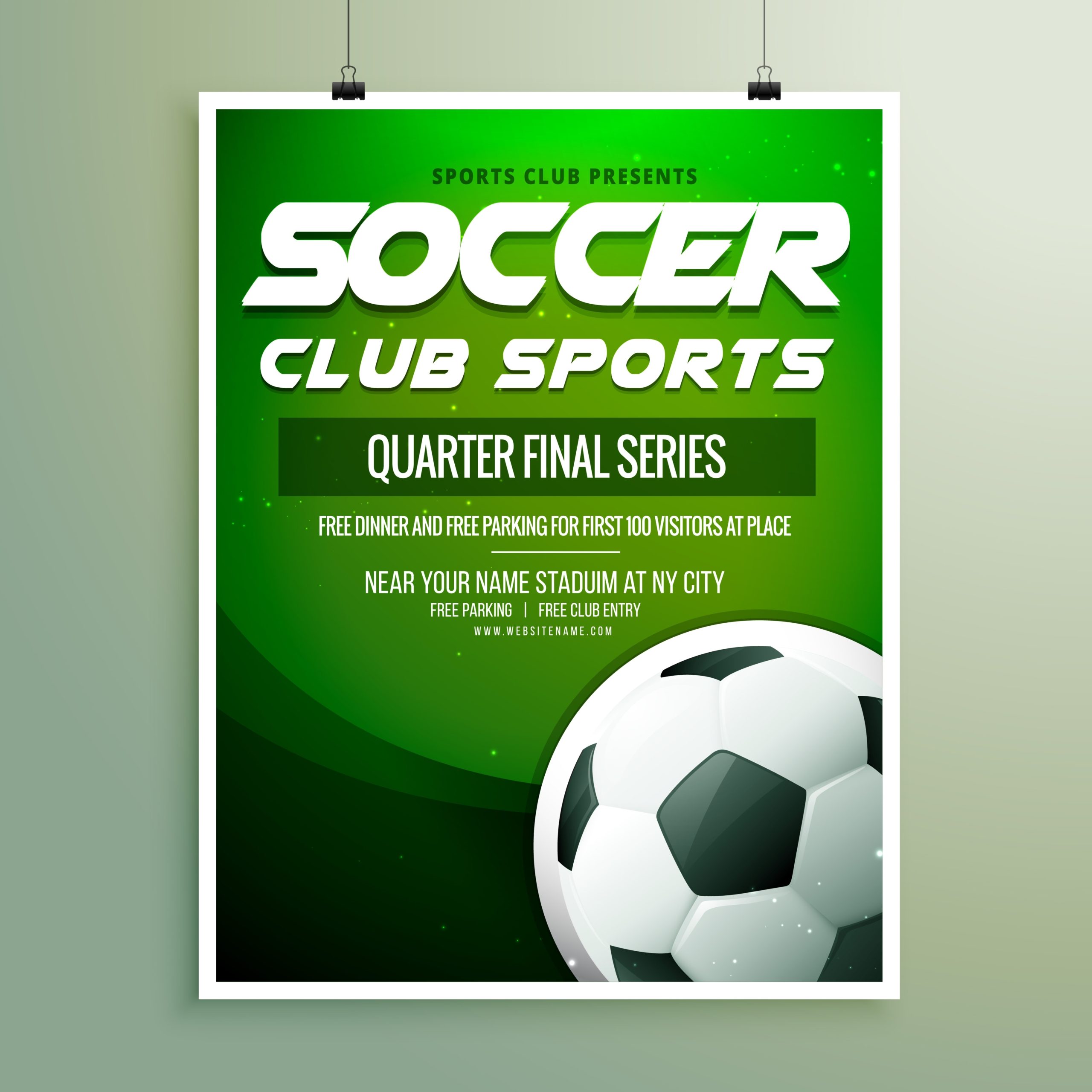 Soccer Club Sports Championship Flyer Template - Download Free Vector Art, Stock Graphics &amp; Images regarding Football Tournament Flyer Template