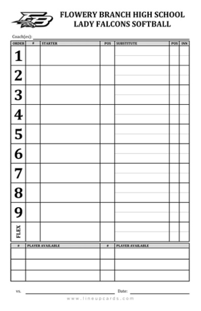 Softball Lineup Cards - Free Download - Aashe regarding Queue Cards Template
