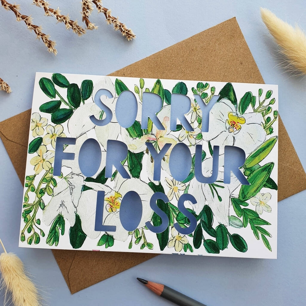 'Sorry For Your Loss' Paper Cut Sympathy Card By Miss Bespoke Papercuts | Notonthehighstreet With Regard To Sorry For Your Loss Card Template