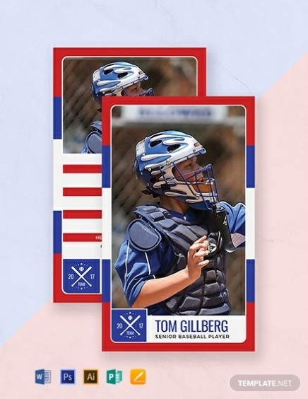 Sports Trading Card Template - Illustrator, Word, Apple Pages, Psd, Publisher | Template Regarding Baseball Card Template Microsoft Word