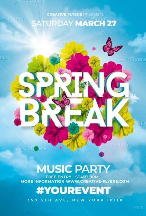 Spring Break Psd Flyer Templates – Creativeflyers Inside Free Spring Flyer Templates