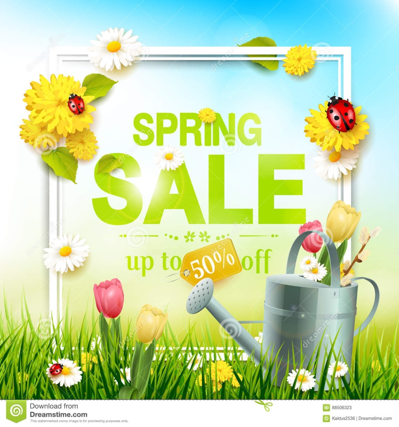 Spring Sale Flyer Stock Vector. Illustration Of Plant - 88506323 With Plant Sale Flyer Template
