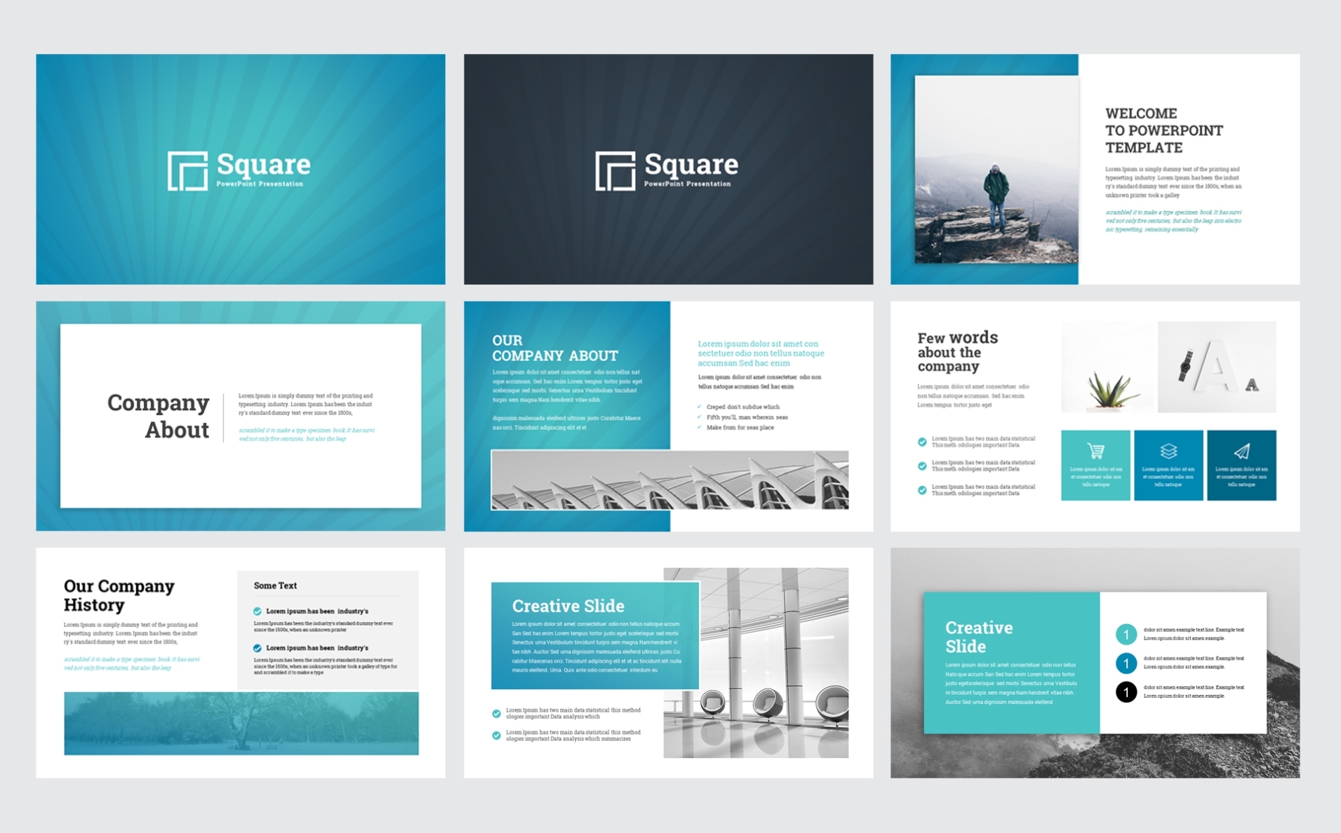 Square - Creative Modern Business Plan Powerpoint Template For $20 within Powerpoint Slides Design Templates For Free