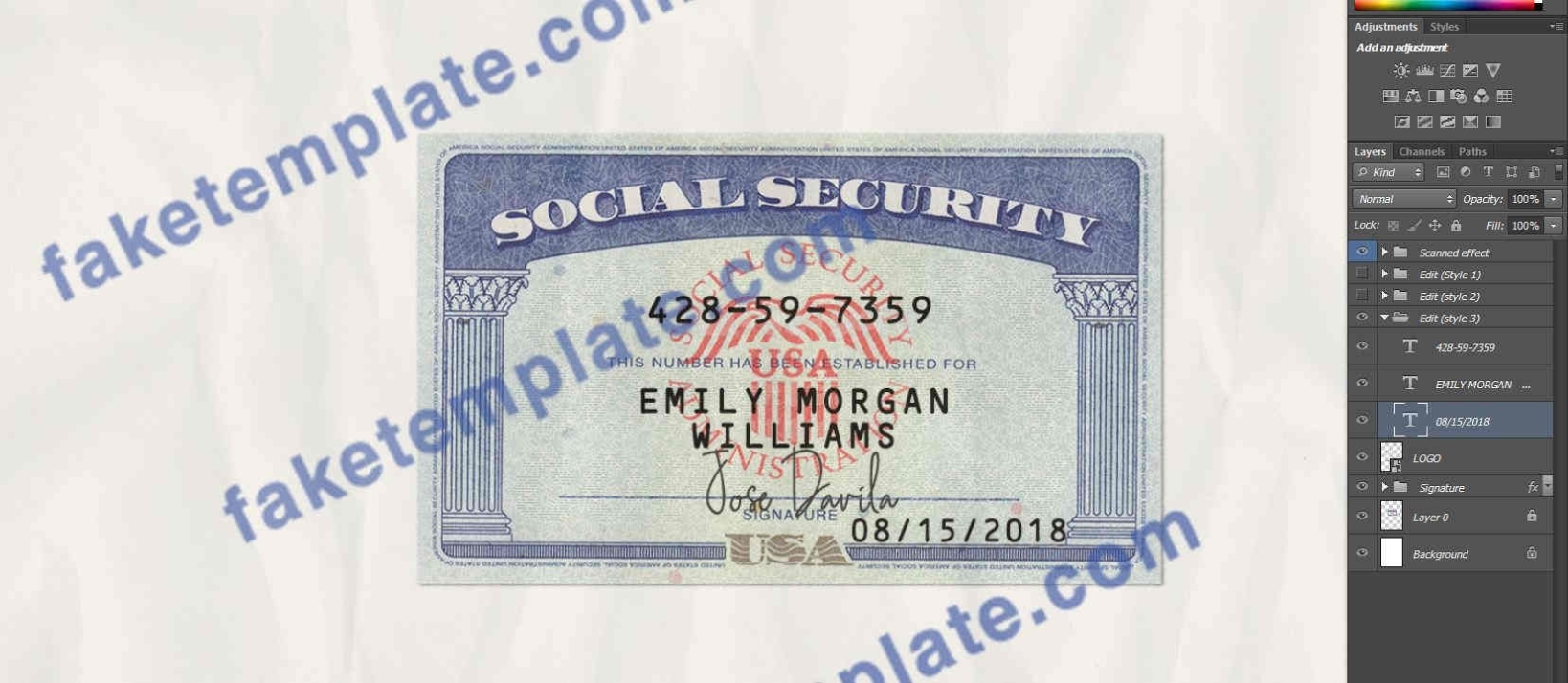 Ssn Template Psd Us New – Ssn Card Template – Fake Template Within Fake Social Security Card Template Download