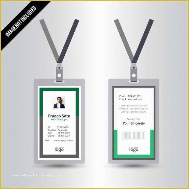 Staff Id Card Template Free Of Simple Creative Green Staff Id Card Inside Faculty Id Card Template