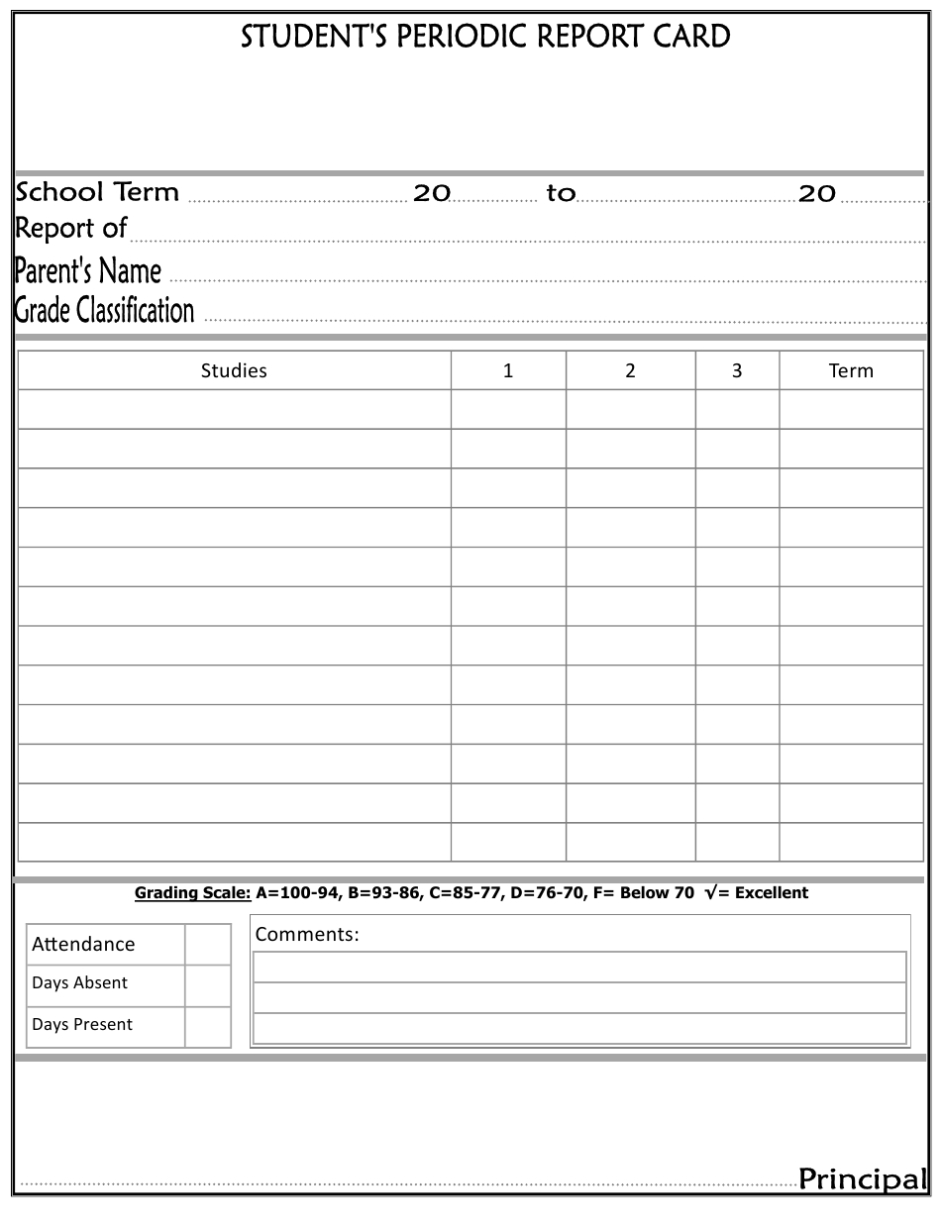 Student'S Periodic Report Card Template Download Fillable Pdf | Templateroller Inside Result Card Template