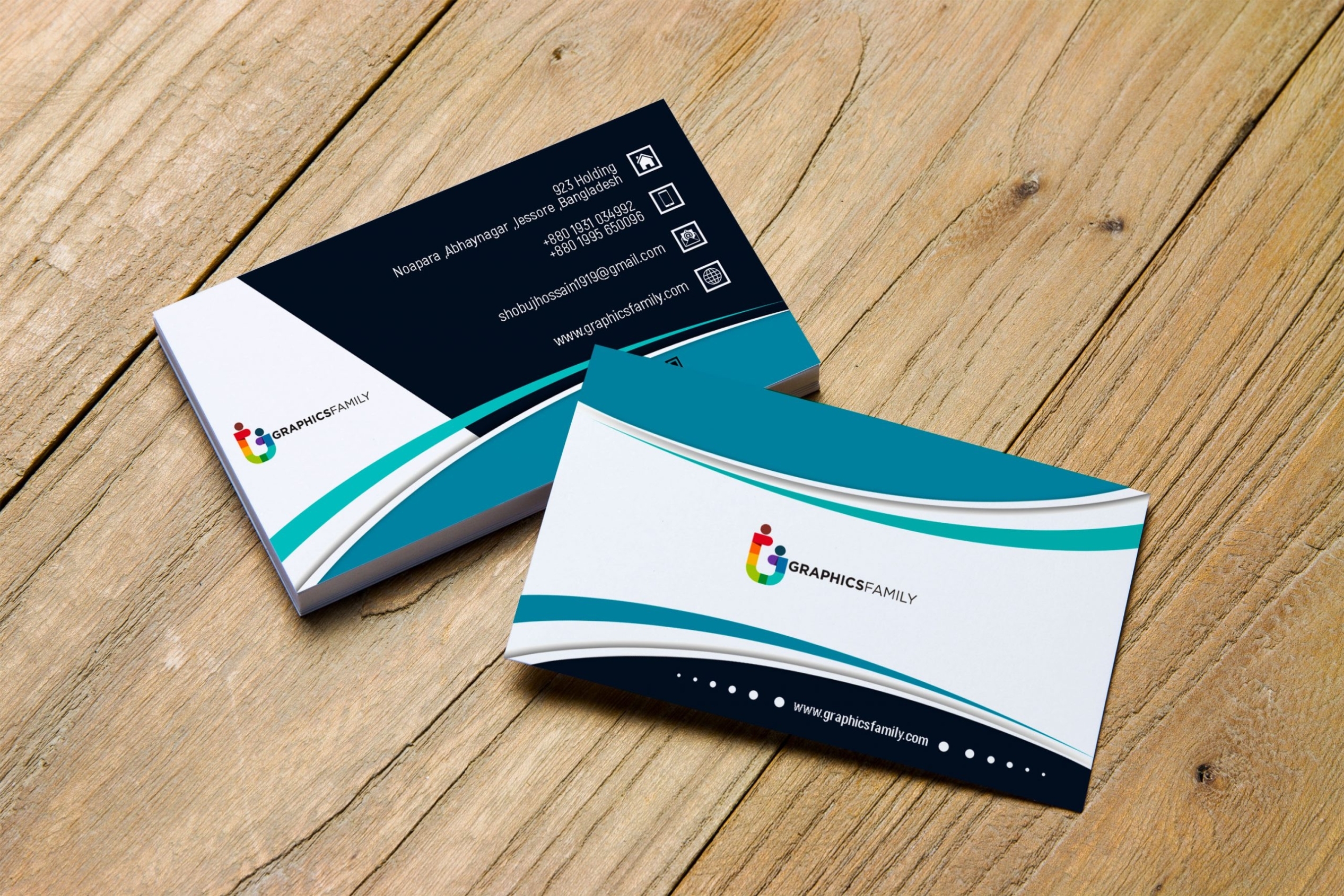 Stylish Business Card Design Template – Graphicsfamily Inside Web Design Business Cards Templates
