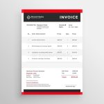 Stylish Red Professional Invoice Template Design Stock Vector – Illustration Of Paper, Quote In Invoice Template For Designers