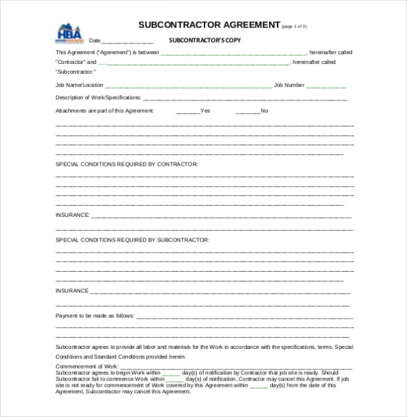 Subcontractor Agreement Template | Subcontractor Contract Template – Bonsai Intended For Small Business Subcontracting Plan Template