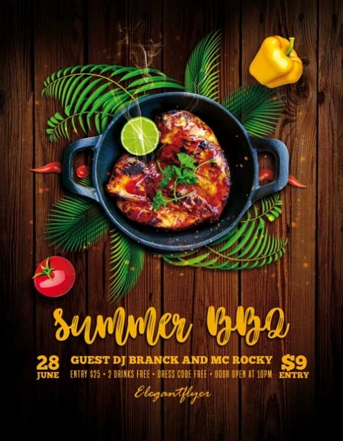 Summer Bbq Free Flyer Psd Template – Freepsdflyer Within Free Bbq Flyer Template