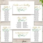 Table Seating Cards, Greenery Wedding Seating Cards To Make Any Size Table Plan, Greenery Within Wedding Card Size Template