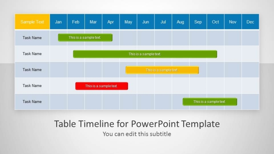 Table Timeline Template For Powerpoint – Slidemodel For Project Schedule Template Powerpoint