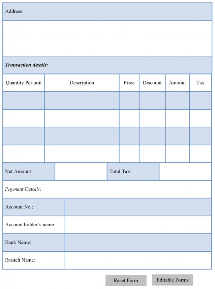Tax Invoice Template | Editable Forms for Tax Invoice Template Doc