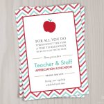 Teacher Appreciation Invitation Printable Teacher Thank You Pertaining To Thank You Card For Teacher Template