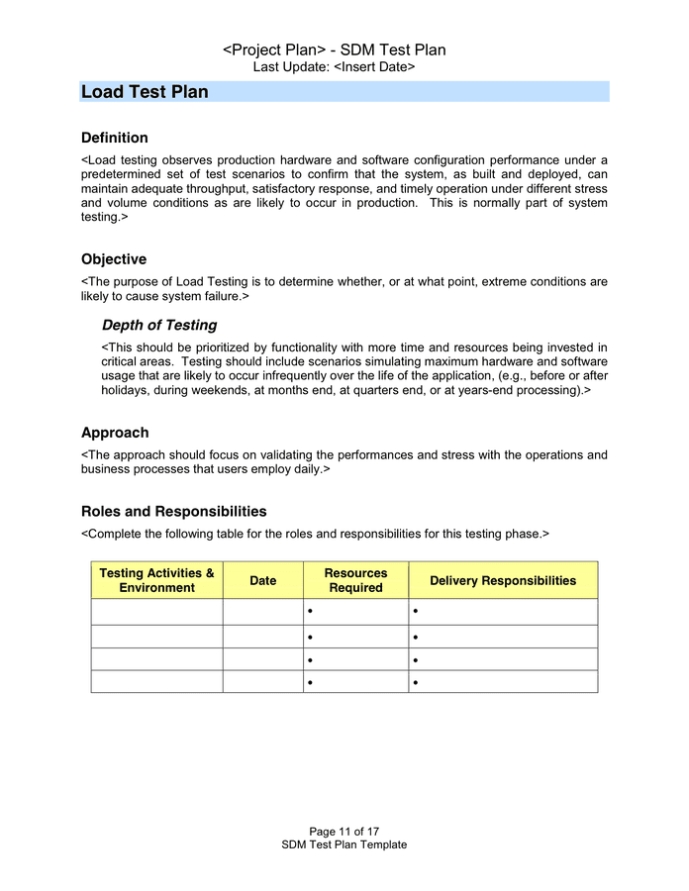 Test Plan Template In Word And Pdf Formats – Page 11 Of 17 Regarding Test Template For Word