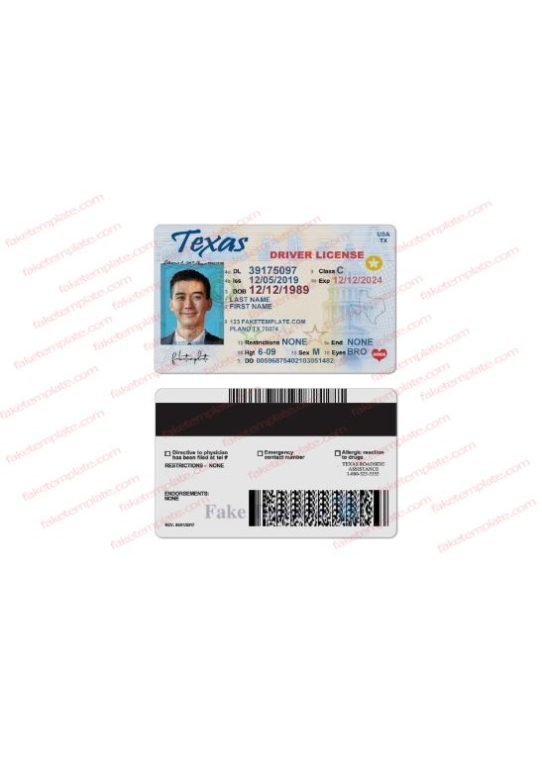 Texas Driver License Template - Fake Texas Driver License Pertaining To Texas Id Card Template